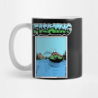 Fisherman Boating Out On The Lake Fishing Novelty Gift Mug